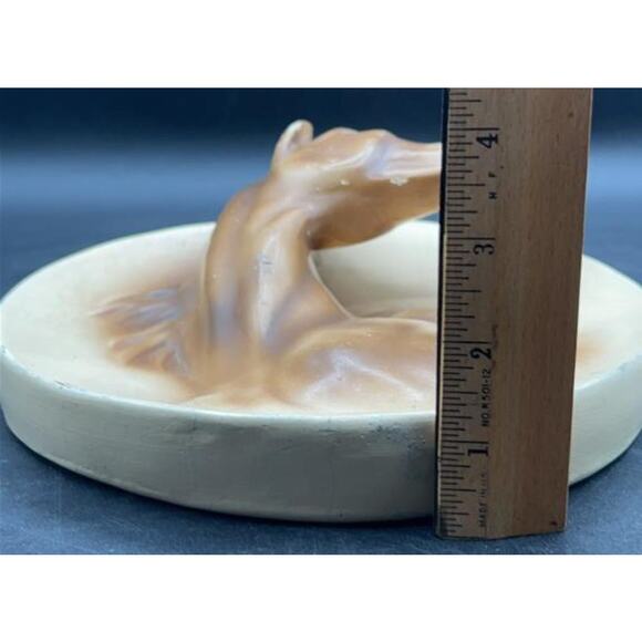 Vintage Ceramic Horse Wall Plaque w/Wire Hanger, Restored Ear, 9″ - Picture 8 of 8